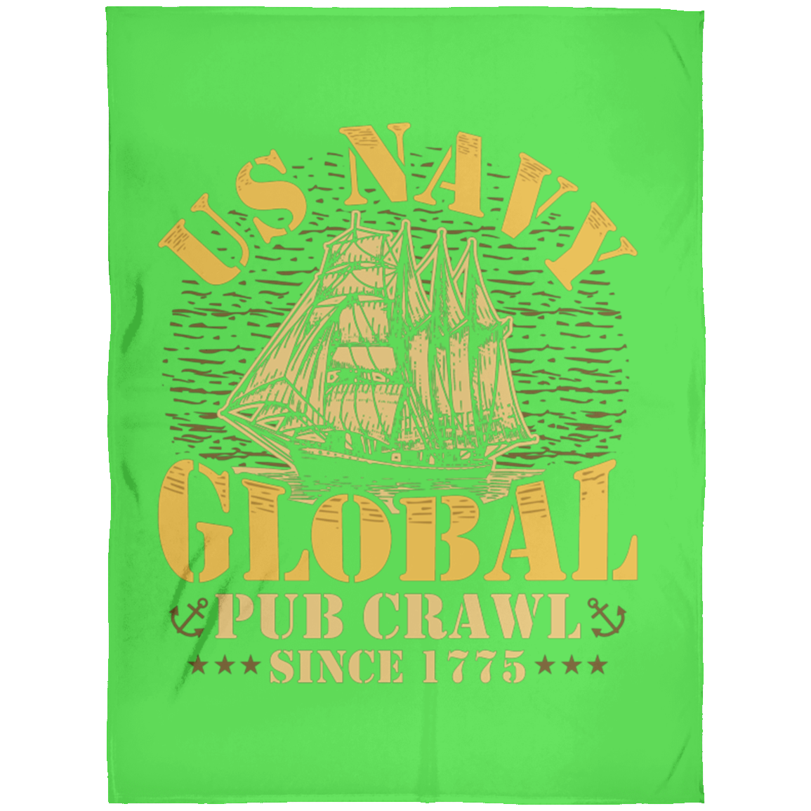 US Navy Pub Crawl Ship Design Fleece Blanket 60x80