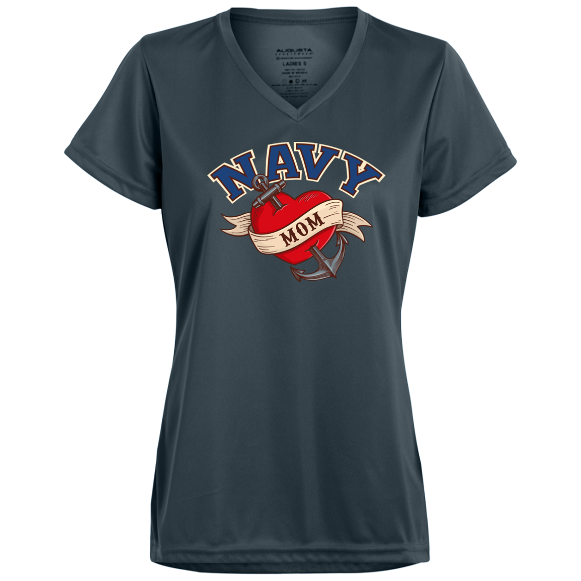 Mom Flash Tattoo Moisture Wicking V-Neck Tee
