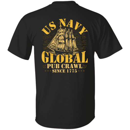 Navy Pub Crawl Design on Back