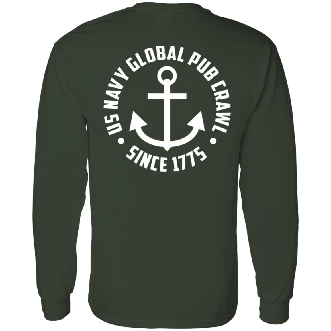 Navy Pub Crawl Anchor Design Long Sleeve