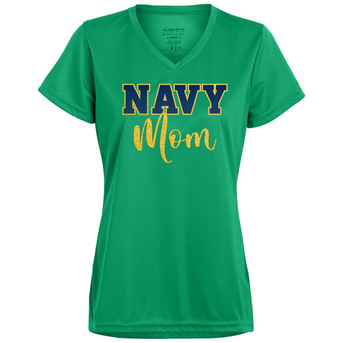 Navy Mom Ladies’ Moisture-Wicking V-Neck Tee