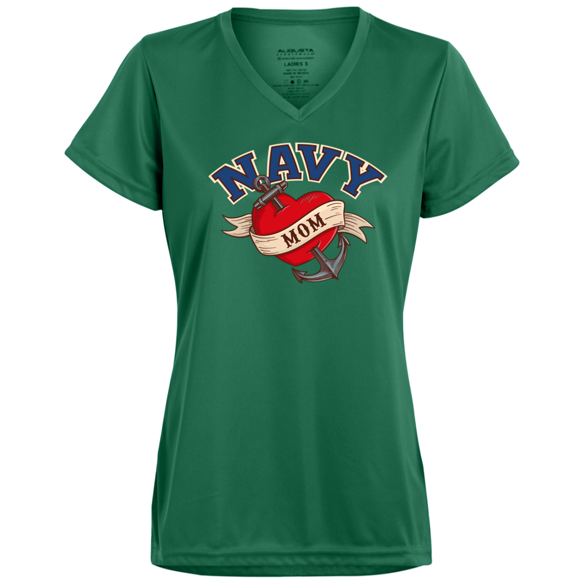Mom Flash Tattoo Moisture Wicking V-Neck Tee