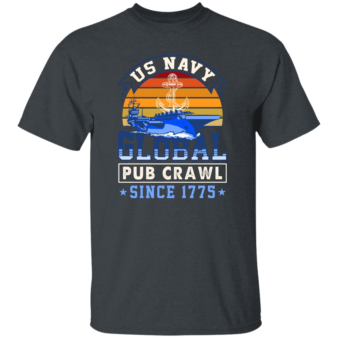 US Navy Global Pub Crawl Carrier Design on Front T-Shirt
