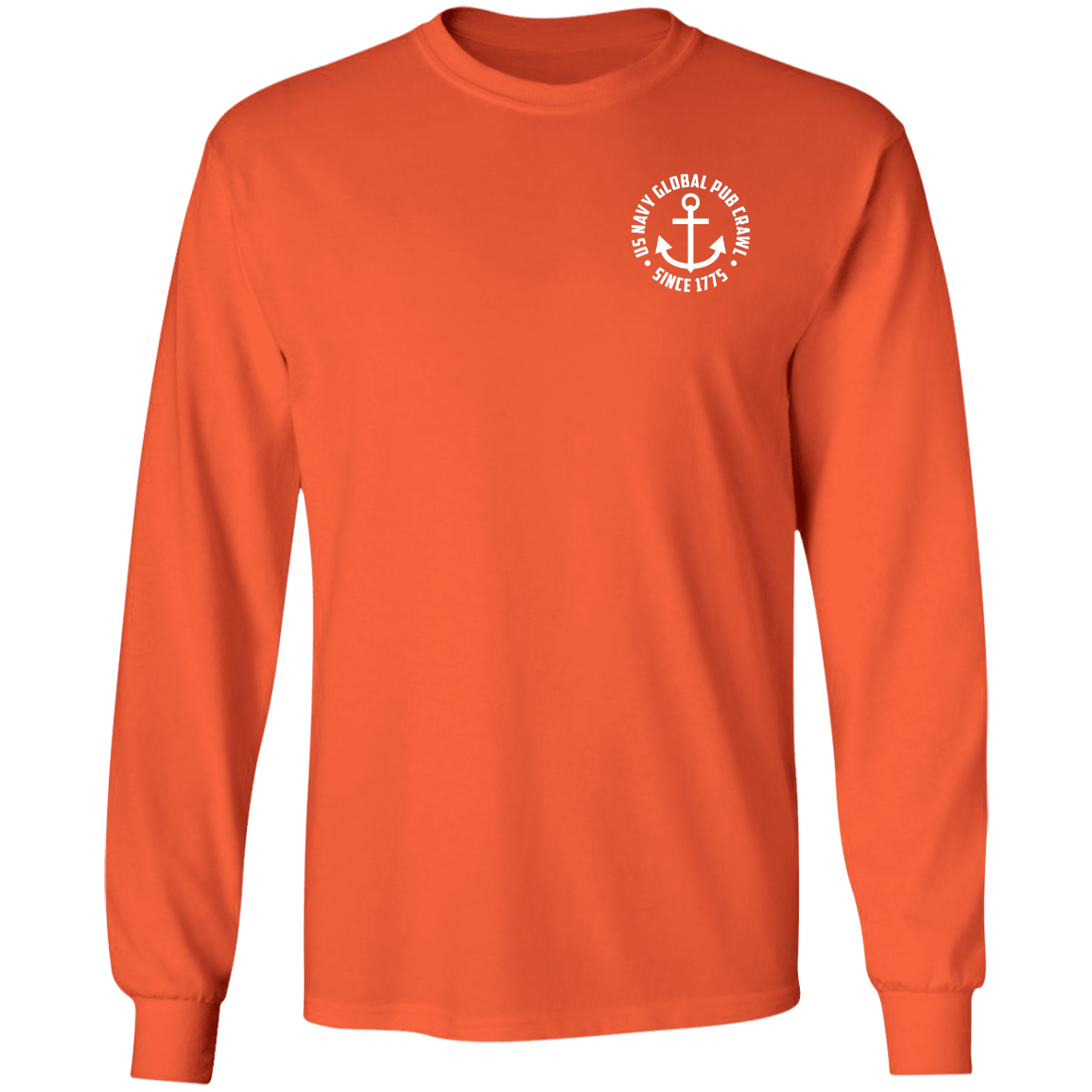 Navy Pub Crawl Anchor Design Long Sleeve