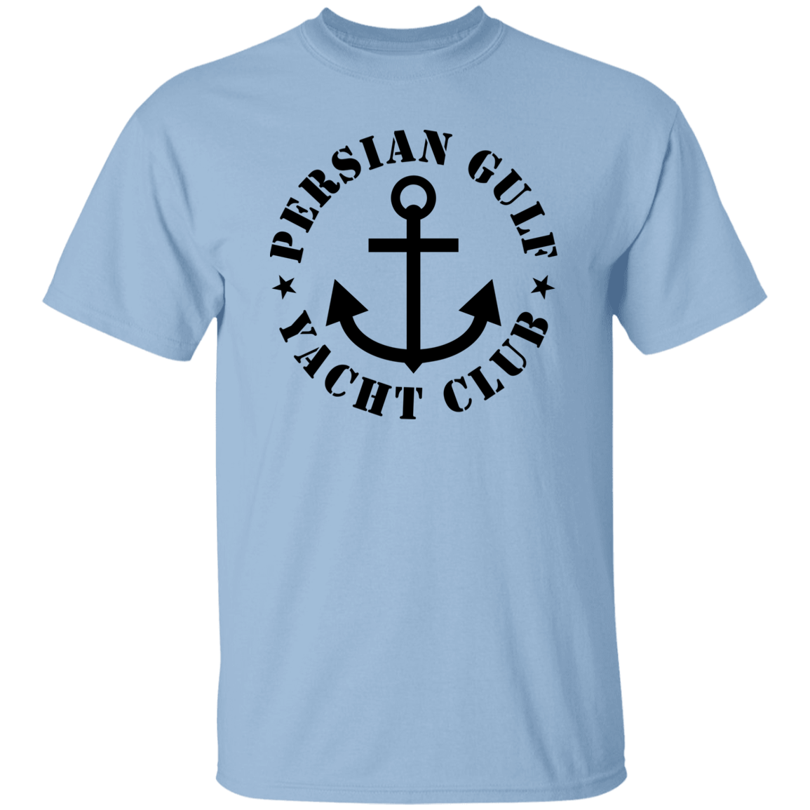 PERSIAN GULF YACHT CLUB ON BLACK DESIGN  TSHIRT