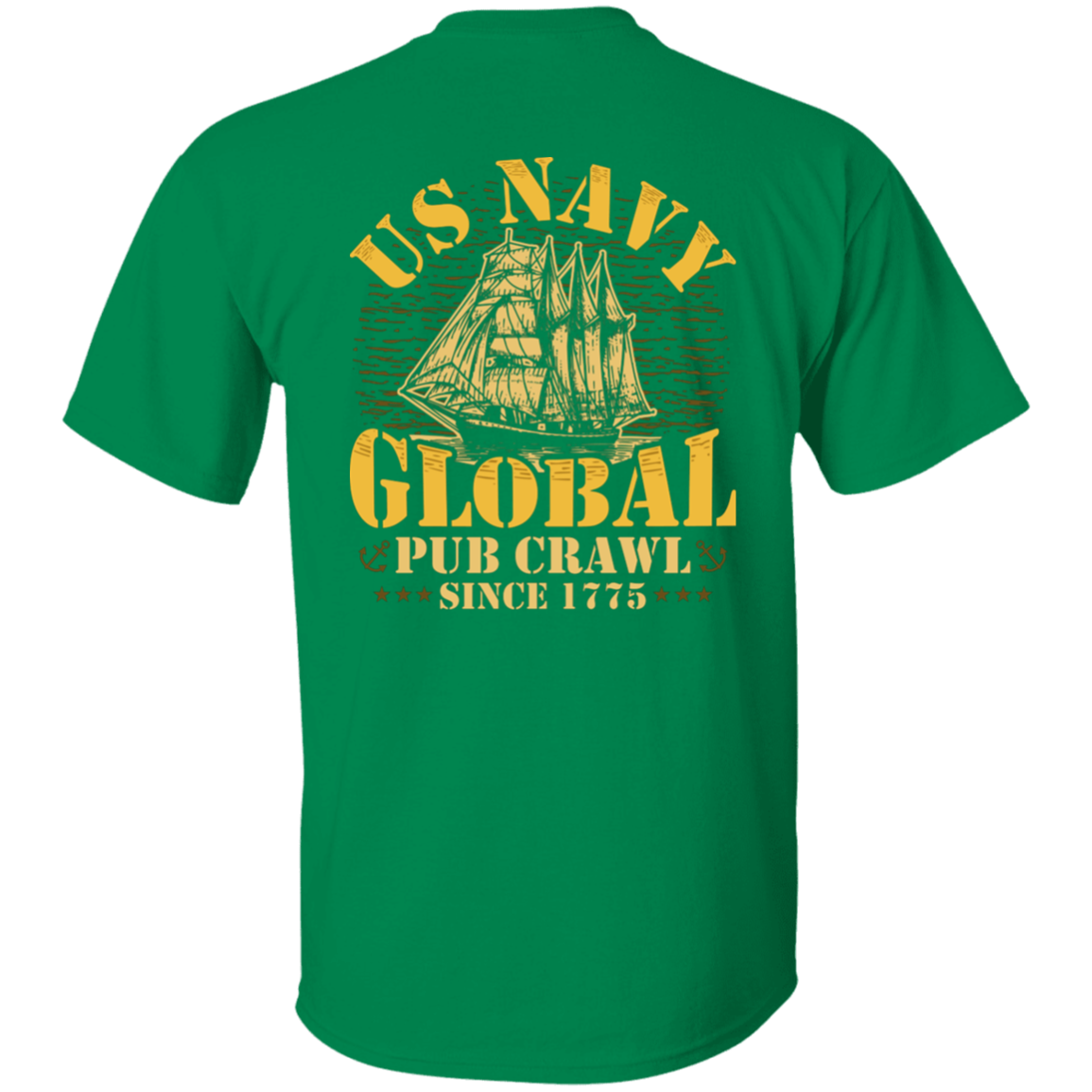 Navy Pub Crawl Design on Back