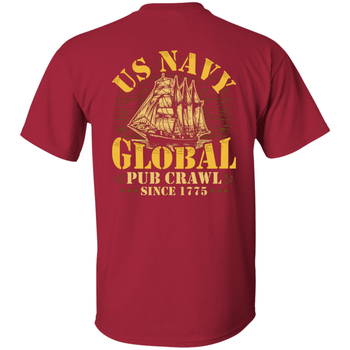 Navy Pub Crawl Design on Back