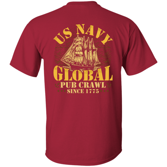 Navy Pub Crawl Design on Back