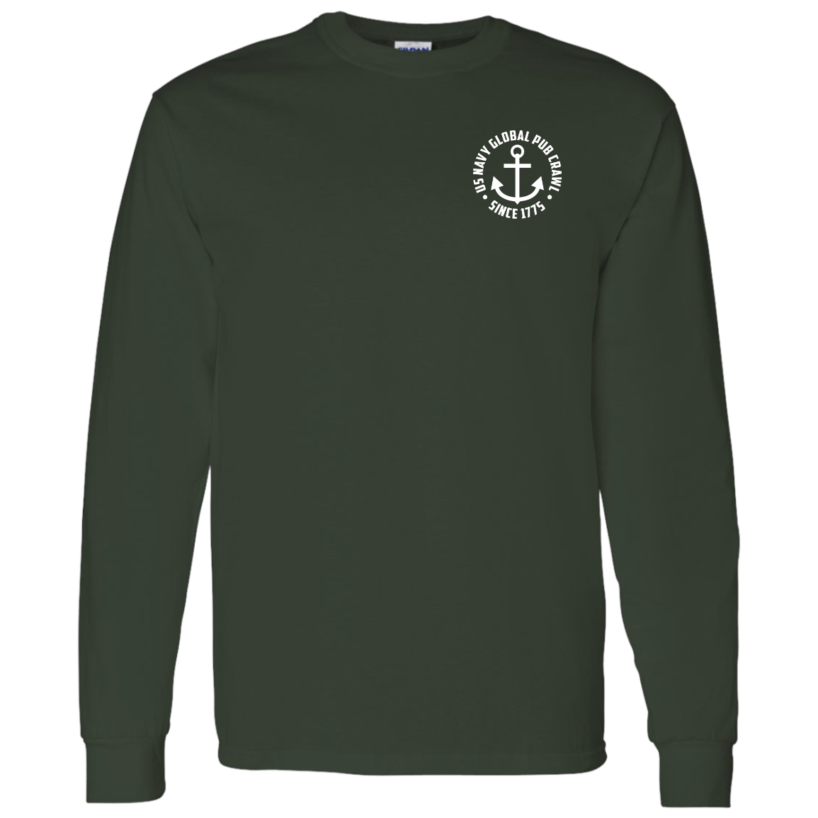 Navy Pub Crawl Anchor Design Long Sleeve