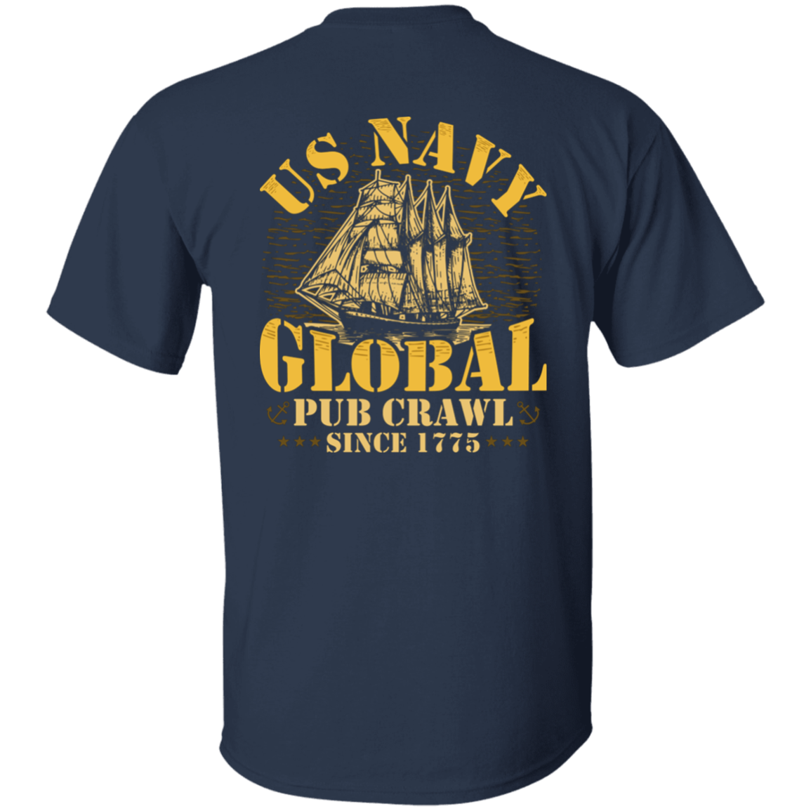 Navy Pub Crawl Design on Back
