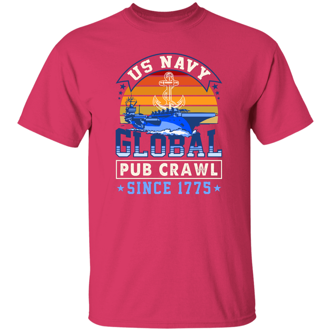 US Navy Global Pub Crawl Carrier Design on Front T-Shirt