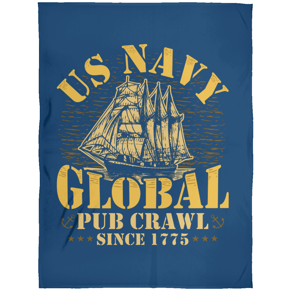 US Navy Pub Crawl Ship Design Fleece Blanket 60x80