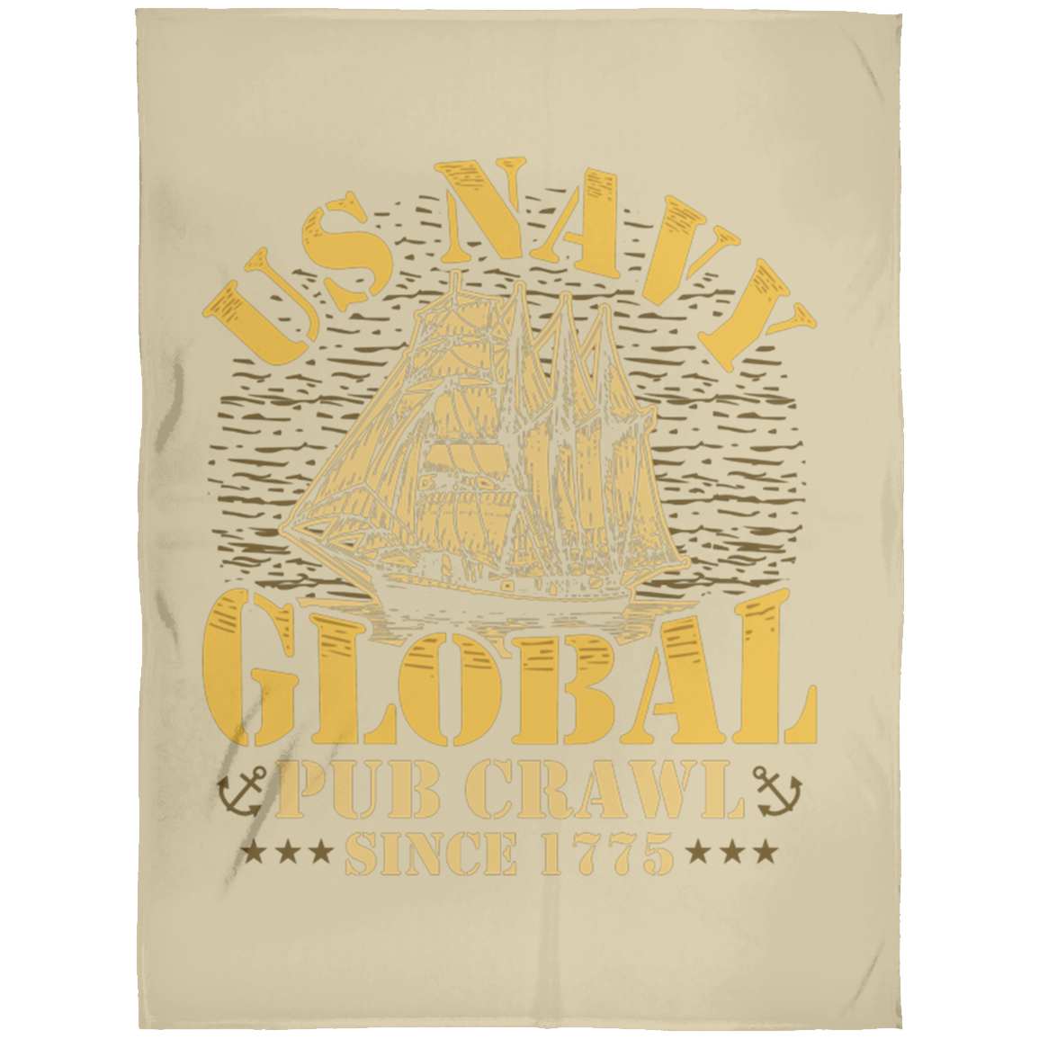 US Navy Pub Crawl Ship Design Fleece Blanket 60x80