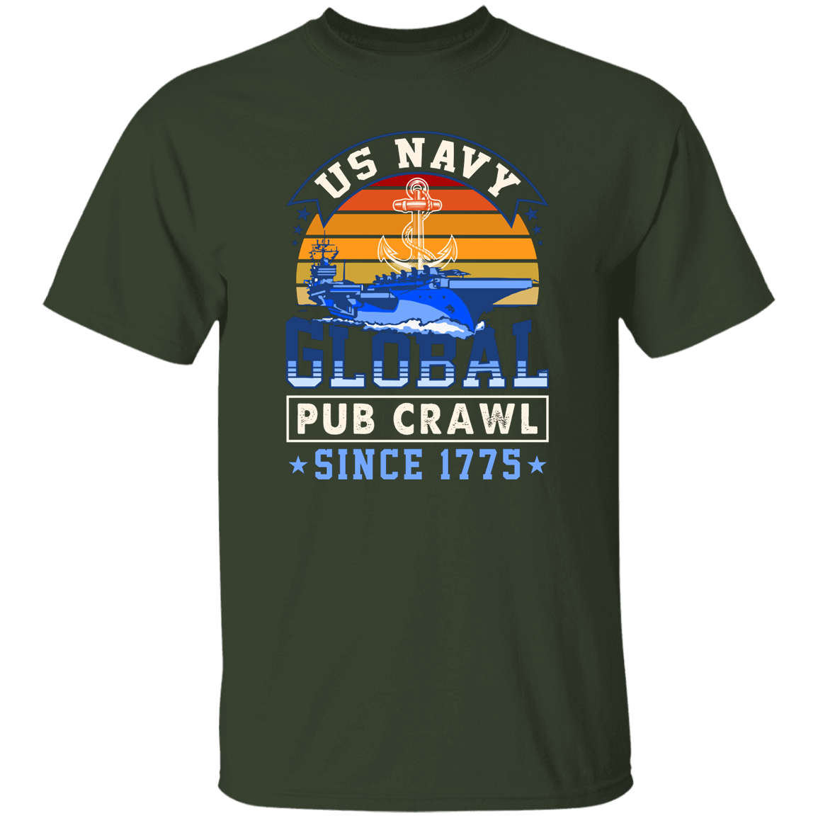 US Navy Global Pub Crawl Carrier Design on Front T-Shirt