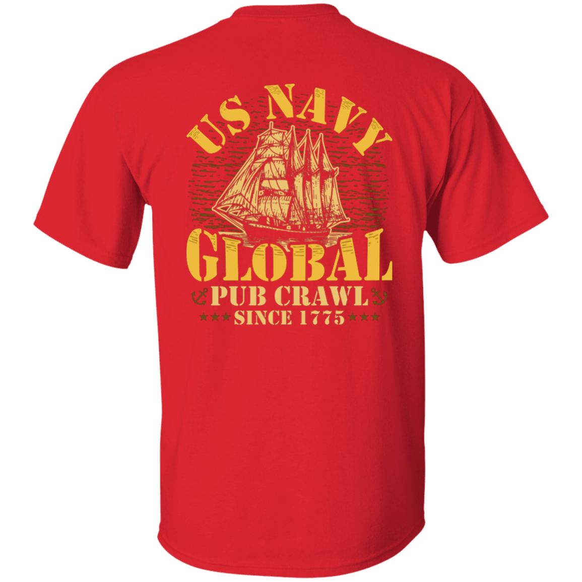 Navy Pub Crawl Design on Back