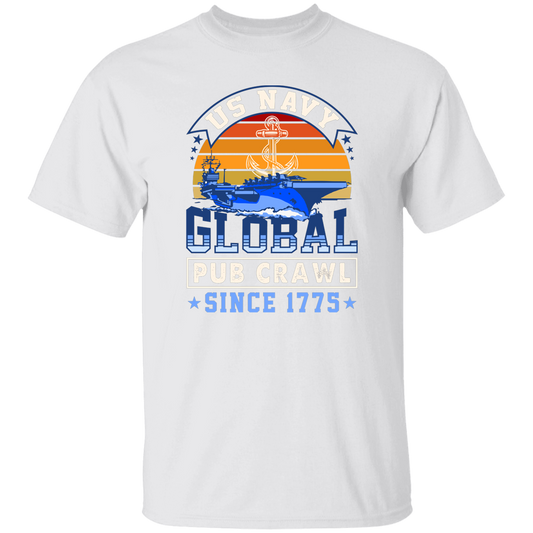 US Navy Global Pub Crawl Carrier Design on Front T-Shirt