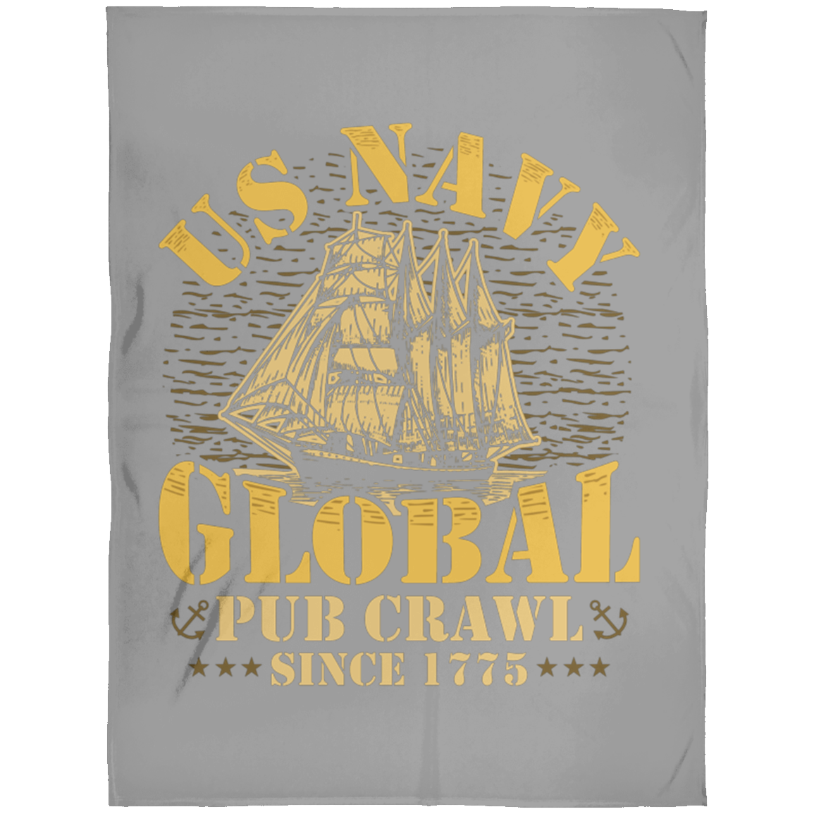 US Navy Pub Crawl Ship Design Fleece Blanket 60x80