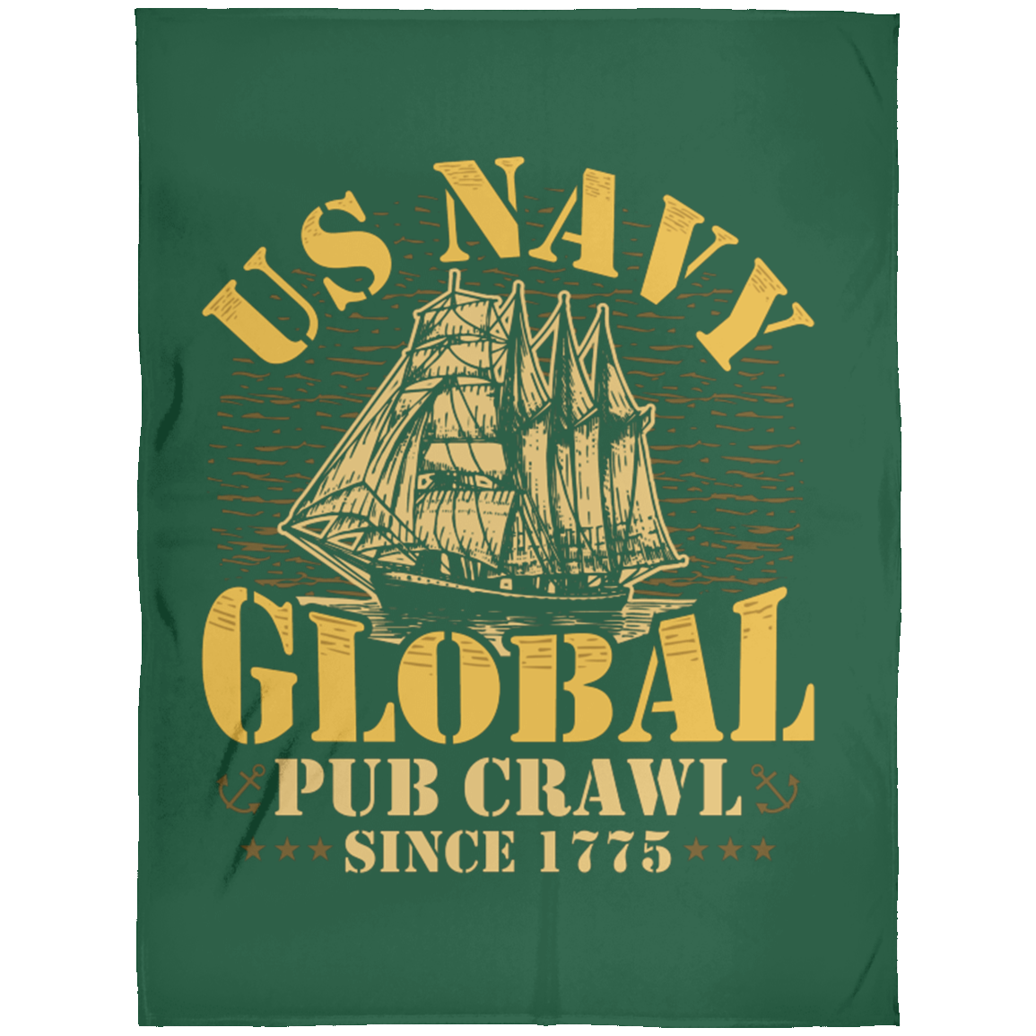 US Navy Pub Crawl Ship Design Fleece Blanket 60x80