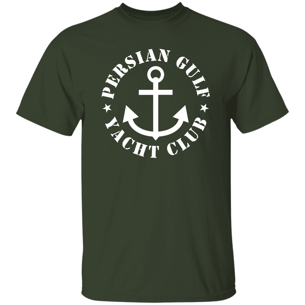 PERSIAN GULF YACHT CLUB ON WHITE DESIGN TSHIRT