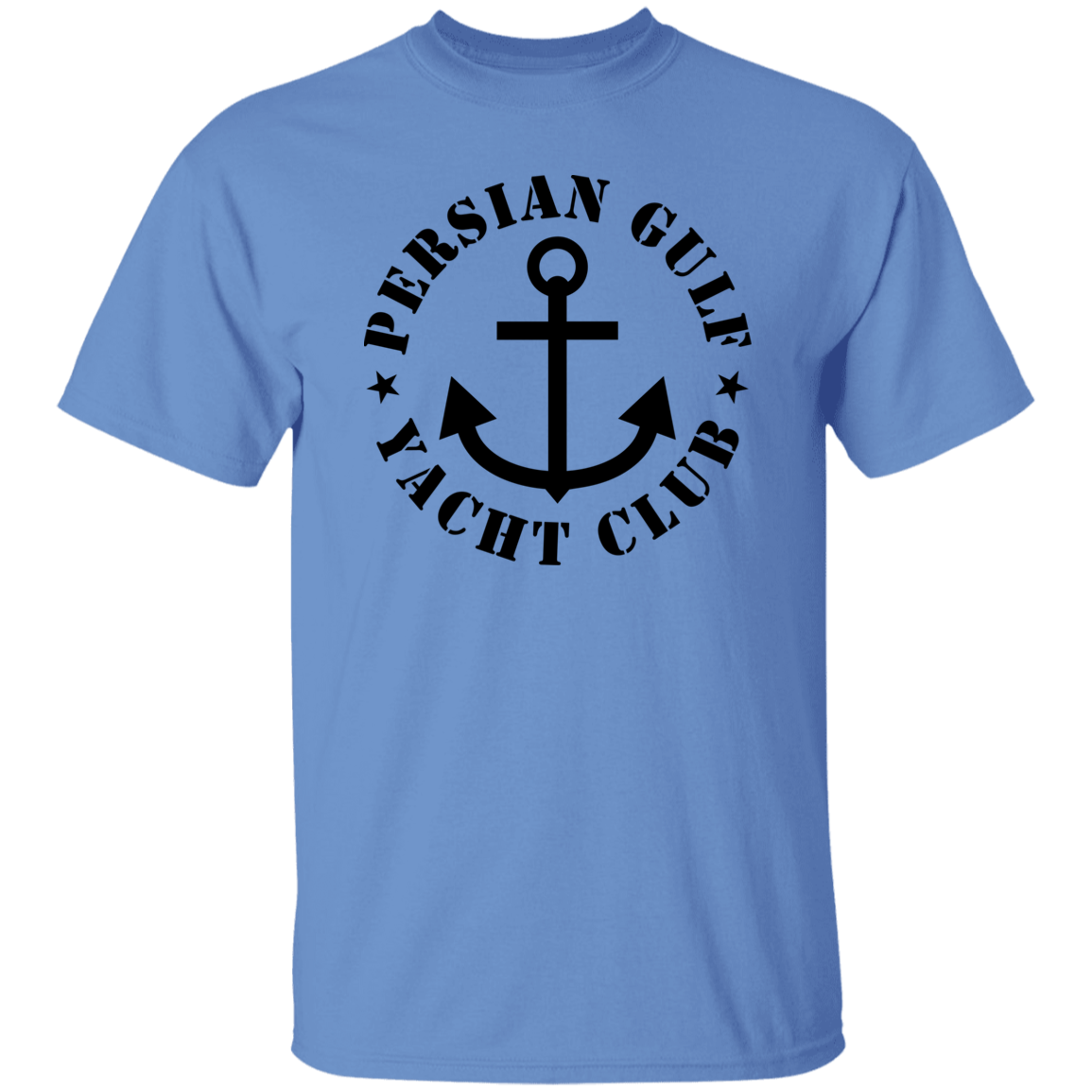 PERSIAN GULF YACHT CLUB ON BLACK DESIGN  TSHIRT