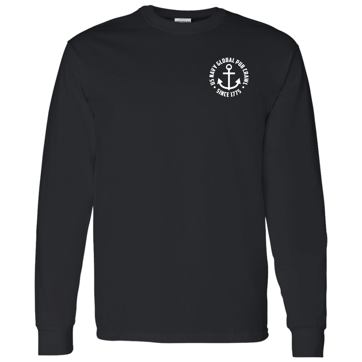 Navy Pub Crawl Anchor Design Long Sleeve