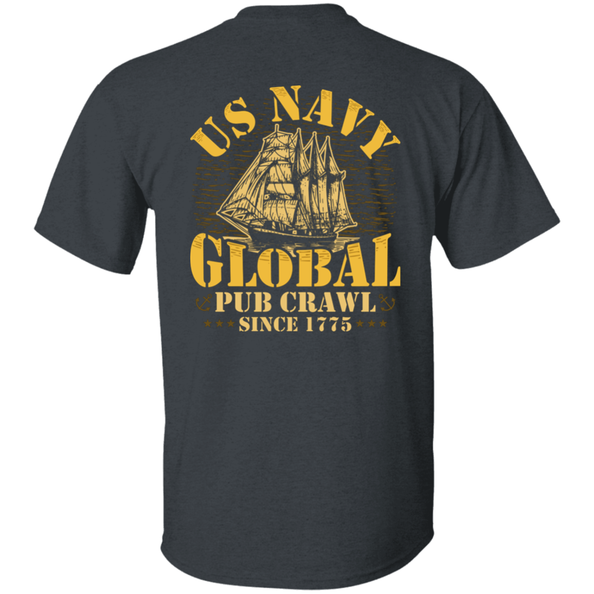 Navy Pub Crawl Design on Back