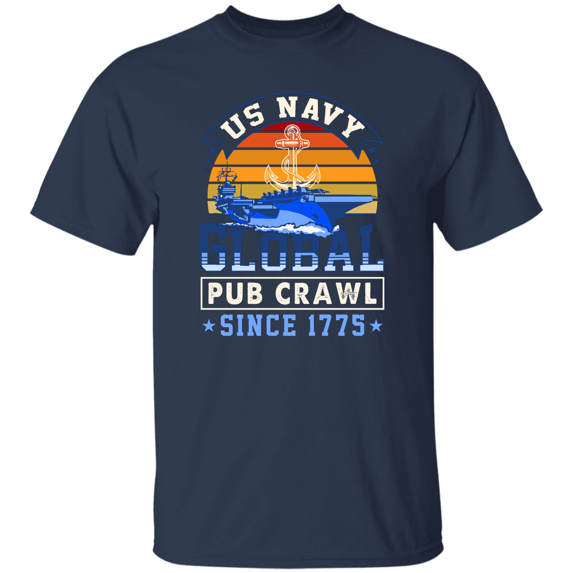 US Navy Global Pub Crawl Carrier Design on Front T-Shirt