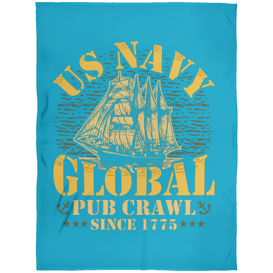 US Navy Pub Crawl Ship Design Fleece Blanket 60x80