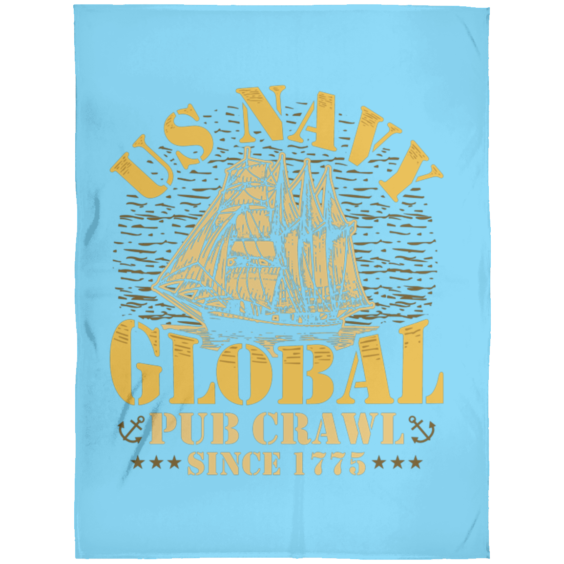 US Navy Pub Crawl Ship Design Fleece Blanket 60x80