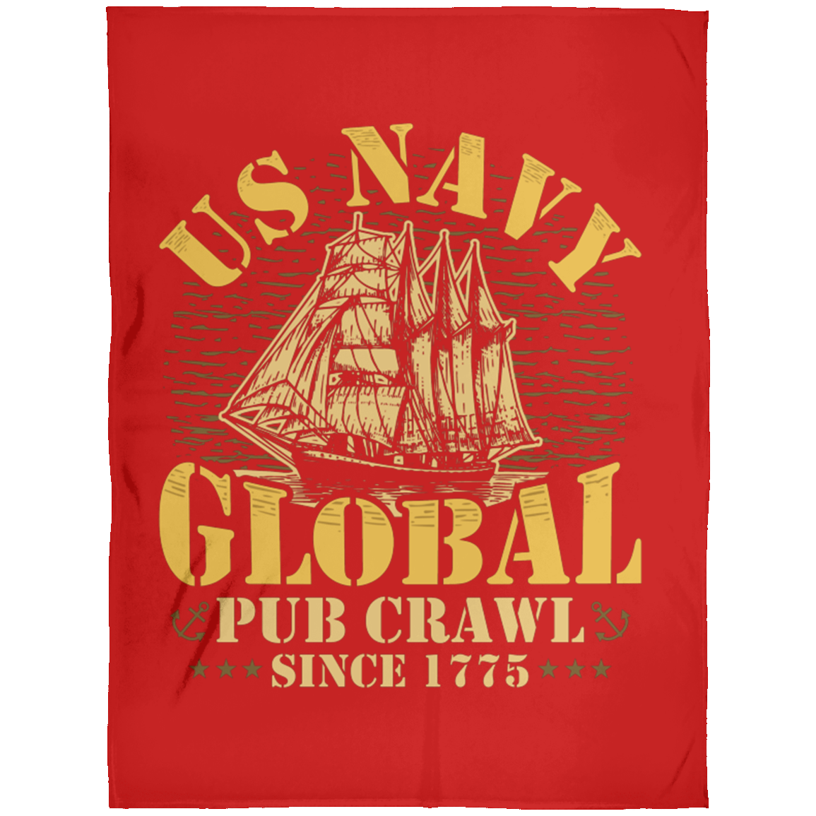 US Navy Pub Crawl Ship Design Fleece Blanket 60x80