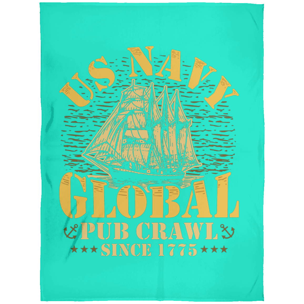 US Navy Pub Crawl Ship Design Fleece Blanket 60x80