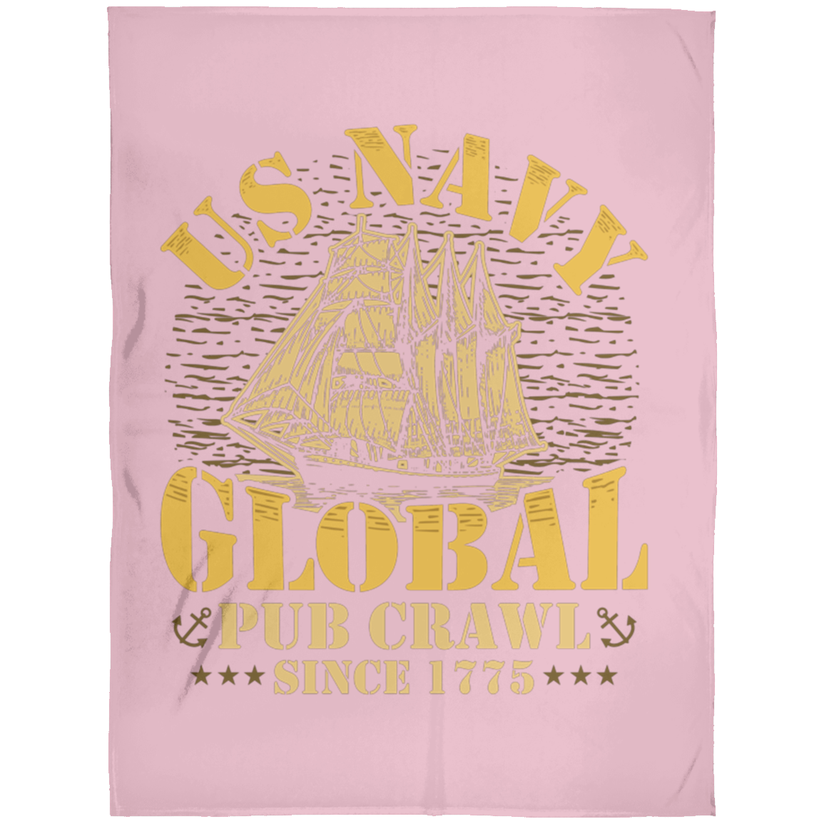 US Navy Pub Crawl Ship Design Fleece Blanket 60x80