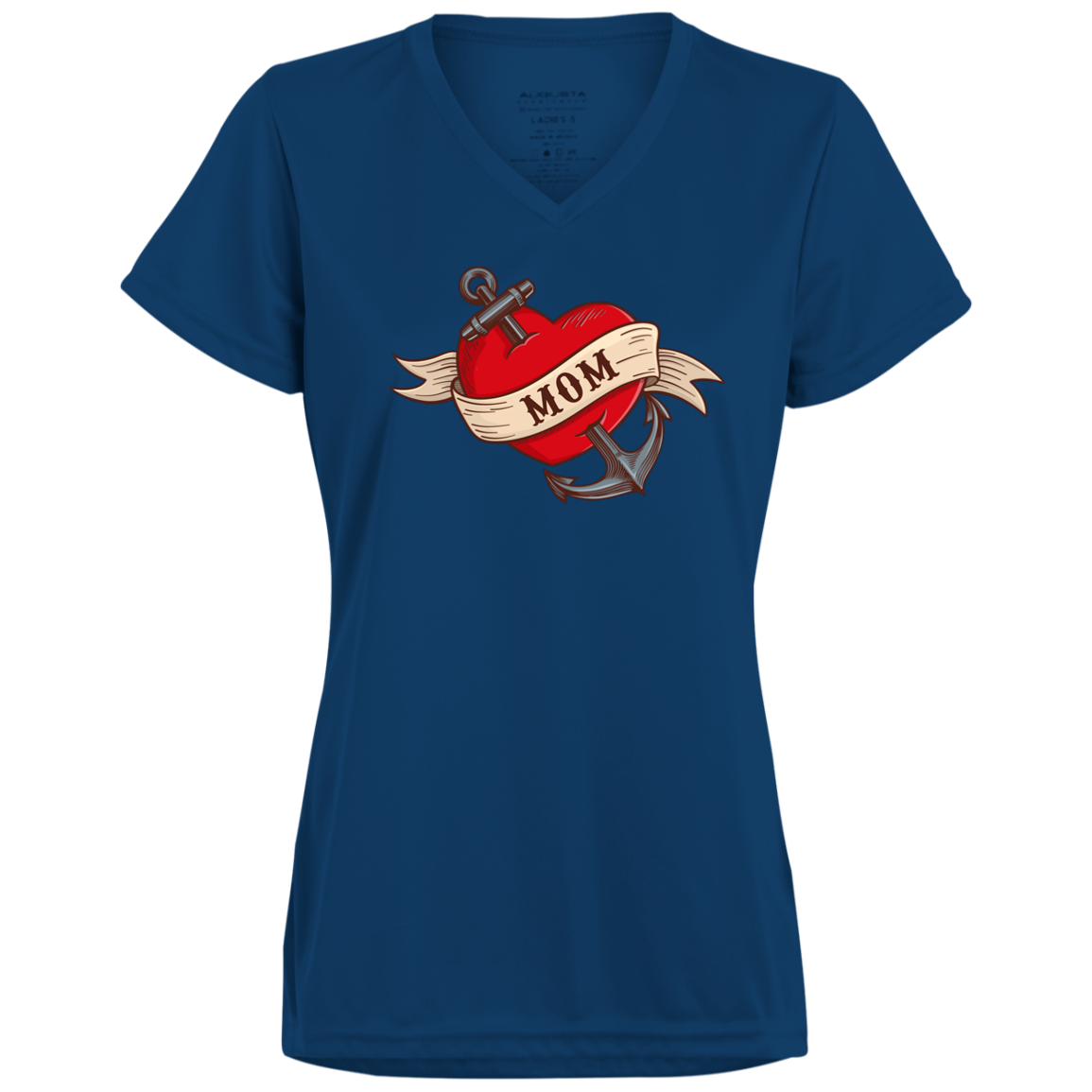 Mom Flash Tattoo Moisture Wicking V-Neck Tee