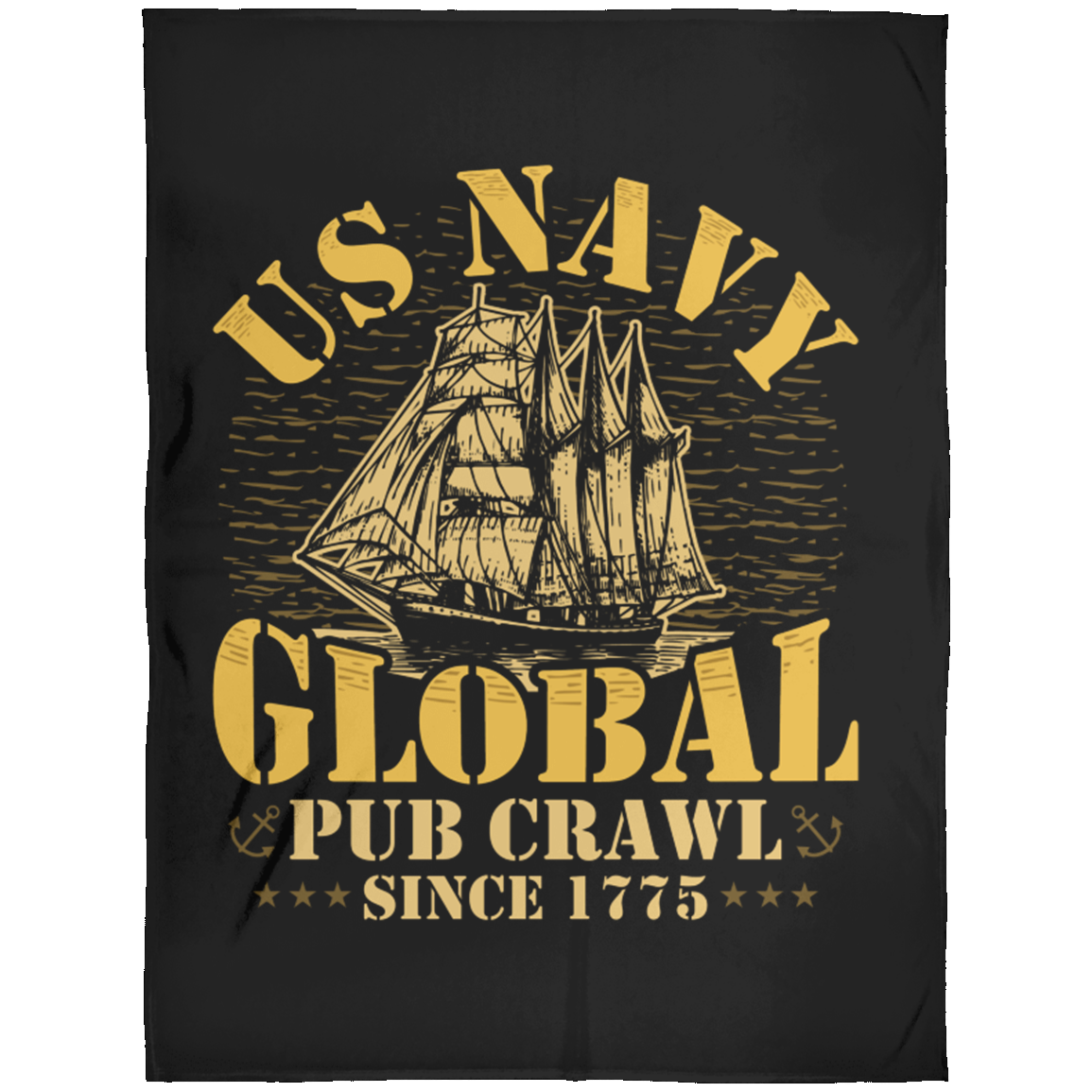 US Navy Pub Crawl Ship Design Fleece Blanket 60x80