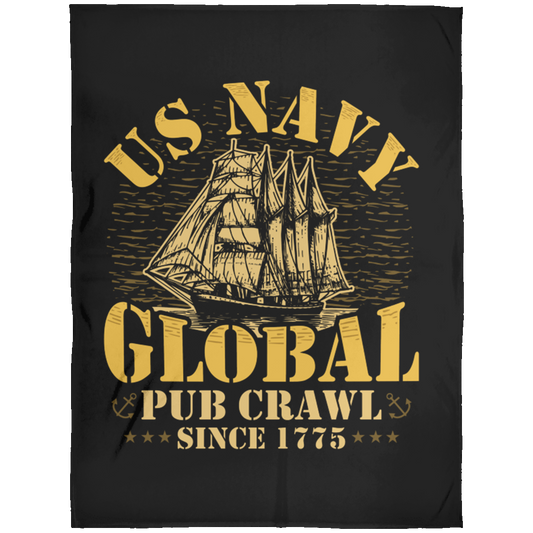 US Navy Pub Crawl Ship Design Fleece Blanket 60x80