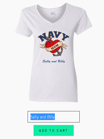 Customizable Navy Mom V-Neck T-Shirt